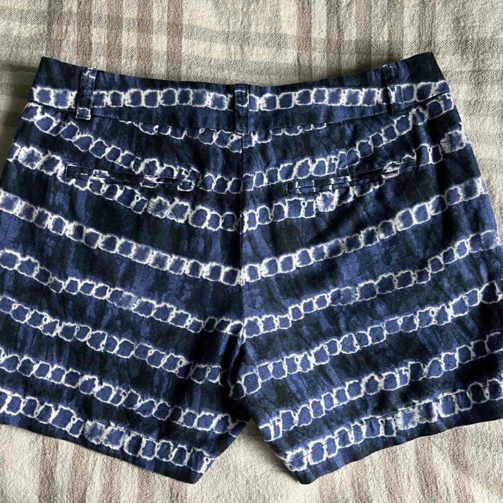 J. Crew Factory Tie Dye Linen Cotton Blend  Chino Shorts  size 4 Women Mid Rise